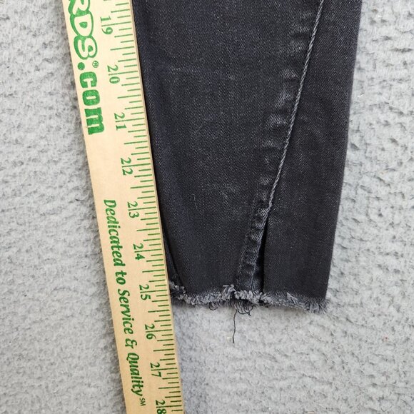 Kancan Jeans Women's 7/27 Black Curvy Mid Skinny Ankle Stretch Grunge Raw Hem - Picture 6 of 9